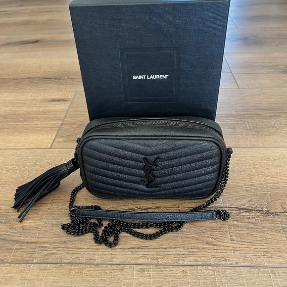 Yves Saint Laurent Bags Ysl Mini Lou Pebbled Leather Camera Bag
